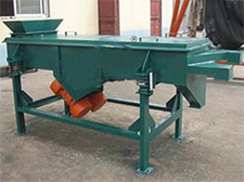 碳鋼加裝料斗的雙層直線振動篩。