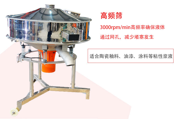 該產(chǎn)品是針對(duì)漿液過(guò)濾設(shè)計(jì)的一種高頻篩分機(jī)。