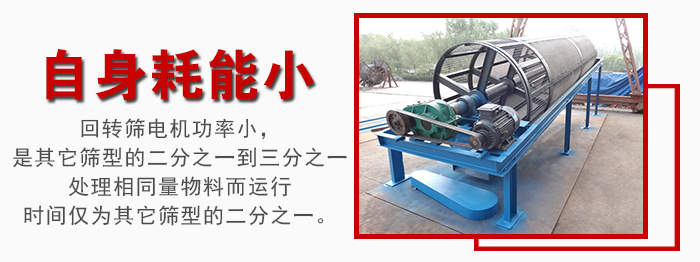 滾筒篩耗能小，使用壽命長，維修方便