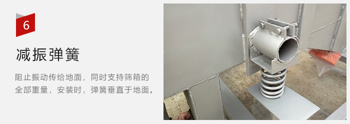 減振彈簧為減少篩箱與支撐裝置之間的摩擦而產(chǎn)生。